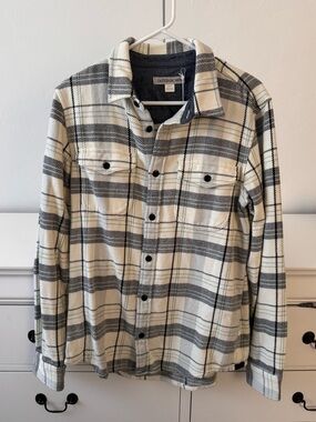 🔥 Outerknown Blanket Shirt – Cream / Black Plaid (XS)